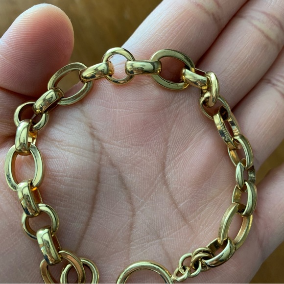 Gold Juicy Couture Bracelet Toggle Clasp Jewelry 7.5” - Picture 4 of 5